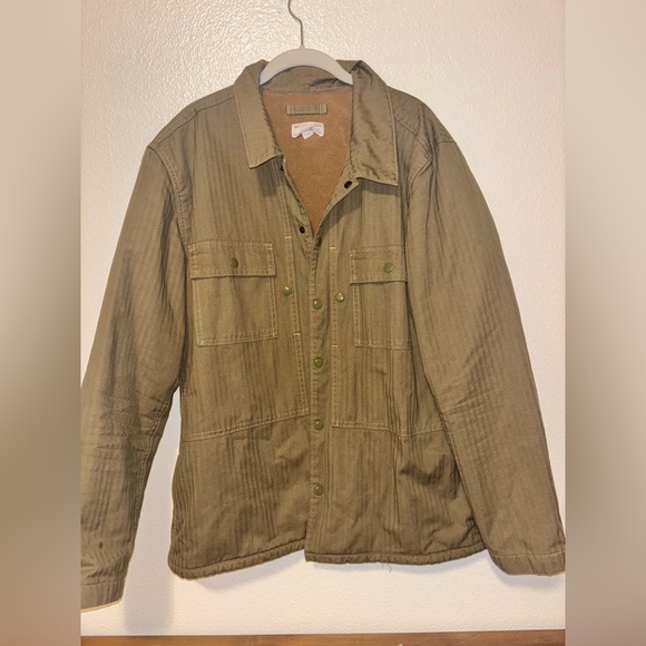 Wallace & Barnes Other - Wallace & Barnes Herringbone Fleece Lined Shirt Jacket Size XL